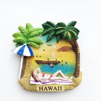 Creative Magnetic Magneti de Frigider de Turism Hawaii Suveniruri Trei-dimensional Ocean Stil Decorativ Pictat Manual Meserii