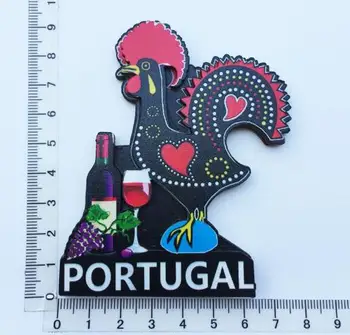 Creative lemn magnet de frigider autocolant, portugheză punct de reper cocoș de călătorie de suveniruri decor de arte și meserii mână cadou