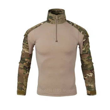 De Sex Masculin Uniformă Militară Tactică Maneca Lunga Tricou Barbati Camuflaj Armata Combat Shirt Airsoft Paintball Haine Multicam Sus