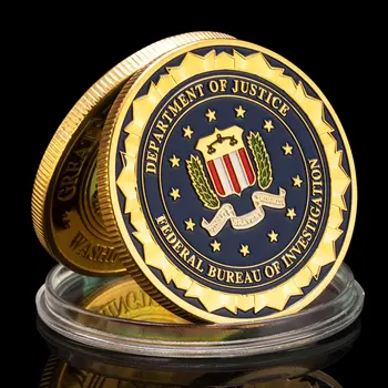 Departamentul de Justiție Biroul Federal de Investigații Suvenir Provocare Monede Comemorative, Monede de Colectie Placat cu Aur de Monede