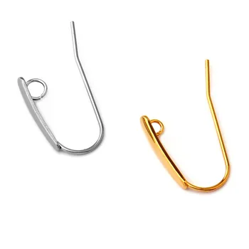 Din Oțel inoxidabil franceză Sârmă Cercei Spatele Urechii Wire Clip Cârlige cu Loop Hanger Conectori de Aur de Argint de Culoare DIY Concluziile