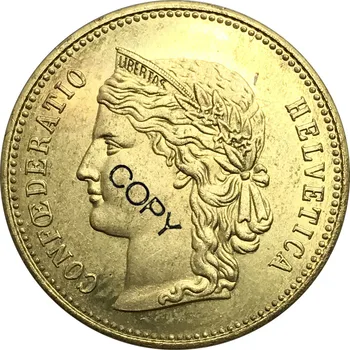 Elveția 20 de Franci 1895 B Monedă de Aur din Metal Alama Copia Monede MONEDE Comemorative