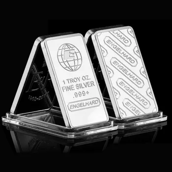 Engelhard Lingouri De Argint Bar Placat Cu Argint, Lingou Insigna 50 Mm X 28 Mm Colectie, Decor Acasă Baruri Monedă Comemorativă