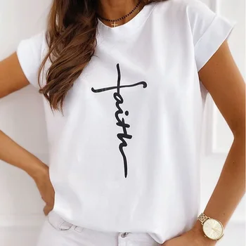 Femei Elegante, Casual, de Imprimare Masă Rotundă de Vară de sex Feminin Casual T-shirt de Imprimare Scurta tricou Casual moda drăguț tricou harajuku