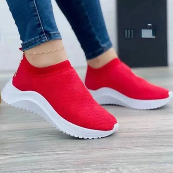 Femei Pantofi Casual de Primavara Toamna Cap Rotund Plus Dimensiune a ochiurilor de Plasă Respirabil Adidași Low-Top Apartamente Slip-On Pantofi Zapatillas Mujer