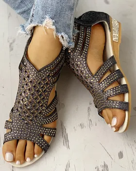Femei Pantofi Sandale de Vara cu Toc mic Pantofii din Piele PU Gladiator Pantofi de Lux pentru Femei Designeri Zapatos De Mujer