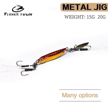 Fisher Oraș GAMA de Turnare de Metal Jig 10/20G Mal Exprimate Jigging Lingura Mare de Bas de Pescuit Nada Mirosea Momeală Artificială Filare Aborda