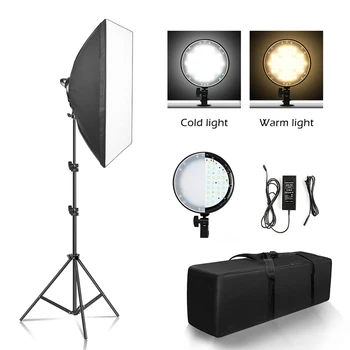 Fotografie Softbox Kit de Iluminat 50X70 Lampă cu LED-uri de Culoare Două Moi Cutie cu Lumină Continuă a Sistemului de Accesorii Pentru Aparat Fotografic