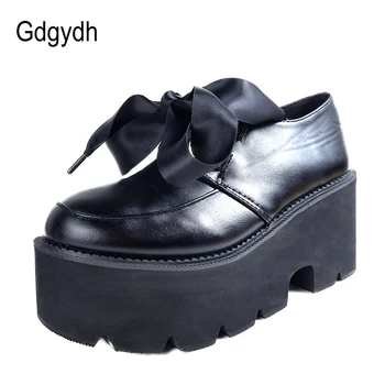 Gdgydh 2022 Două Bucăți De Dantelă Femei Pompe Rotund Toe Stil Dulce Elevii Pantofi Gros Platforma Tocuri Sex Feminin Pantofi Singur