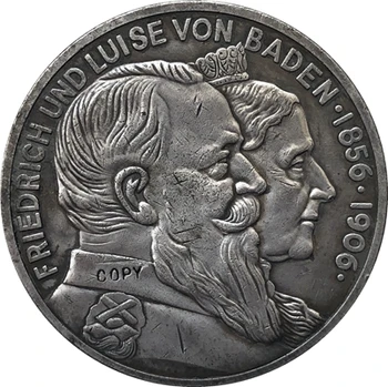 Germană 1906 5 Mark coin copia 38mm