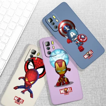 Iron Man Marvel Spider-Man Pentru Xiaomi Redmi Notă 11T 11 11S 10T 10 9T 9 9 8T 8 7 6 5 Pro Lichid Coarda Telefon Caz Acoperire Capa