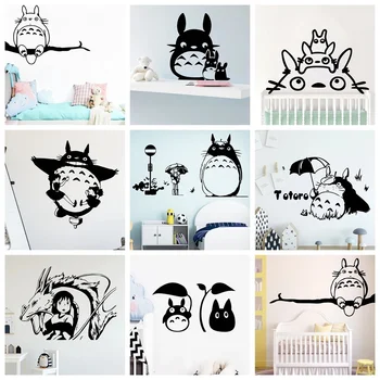 Japonez De Animație Și Benzi Desenate Totoro Vinil Autocolant De Perete Home Decor Pentru Camera Copii Dormitoare Desene Animate Autocolante Decal Vinilo Decorativo