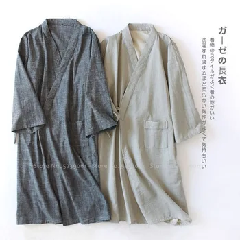 Japoneză Tradițională, Halat De Baie Barbati Kimono Sleepwear Yukata Om Chinez Hanfu Pijama Rochie Japonia Bumbac Aodai Haori Haina Cardigan