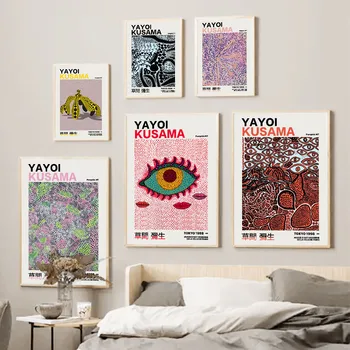 Japoneză Yayoi Kusama Buline Colorate Poster Digital Si Printuri De Arta De Perete Panza Pictura Pe Perete Imagini Pentru Living Decorul Camerei