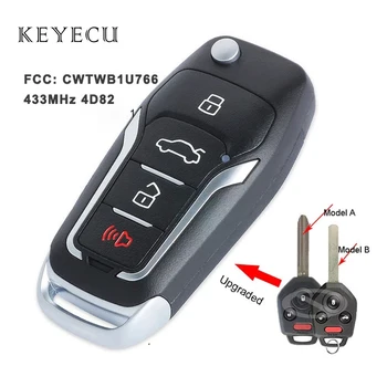 Keyecu Modernizate Flip Telecomanda Auto breloc Cu 4 Butoane 433MHz 4D82 Cip pentru Subaru Forester Impreza 2012-2017 FCC ID: CWTWB1U766