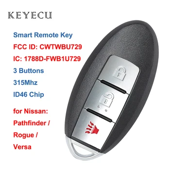 Keyecu Înlocuirea Remote Key Fob 315MHz ID46 pentru Nissan Pathfinder Rogue-Versa 2007 008 2009 2010 2011 2012, FCC ID: CWTWBU729