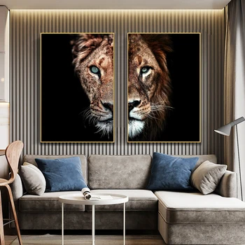 Leul Si Leoaica Panza Picturi Pe Perete Artei Decorative Moderne Postere Si Printuri Canvas Arta Imagini de Animale pentru Camera