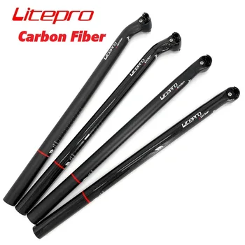 Litepro A68 Fibra de Carbon Seatpost 33.9 mm 580mm Offset 5/25° Mat, Negru Lucios BYA412 Pliere Biciclete Seat Mesaj