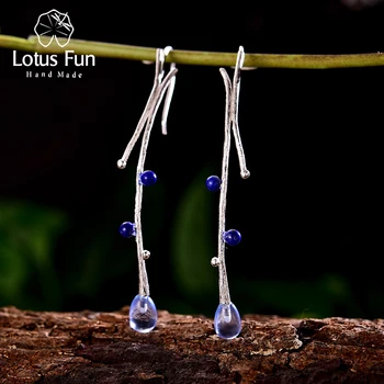 Lotus Distractiv Real Argint 925 Cercei Creative Handmade Bijuterii Fine Etnice Ramură de Copac Legăna Cercei pentru Femei Brincos
