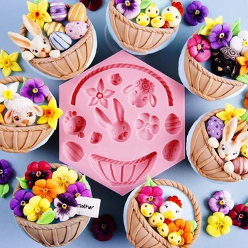 Luyou 3D Coș de Flori Rasina de Silicon Matrite Tort Fondant Mucegai Tort Decorare Flori de Bucătărie, Bicarbonat de Accesorii FM1455