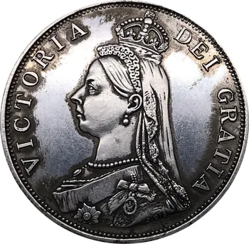 Marea Britanie 2 Florini - Victoria 2-portret Dublu Florin' 1887 de cupru si nichel Placat cu Argint Copia Monede