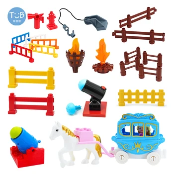 Mari Blocuri Printesa Cal Mașină De Tun Gard Asambla Jucării Pentru Copii Compatibil Cu Caramida Seturi De Cărămizi Cadouri Pentru Copii