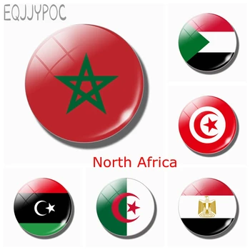 Maroc Flag 30MM Magnet de Frigider Africa de Nord, Egipt, Sudan, Libia, Tunisia, Algeria Sticlă Autocolante Magnetice Titularul Frigider Decor