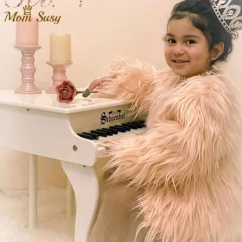 Moda Baby Girl Faux Blana Haina de Iarna Toamna Primavara copil Copil Glam Strat Cald Uza Haine pentru Copii 2-10Y