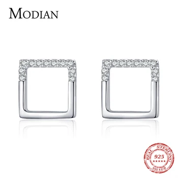 Modian Veritabil 925 Sterling Silver Geometrice Simple Pătrat Stud Cercei pentru Femeile Cadou Bine Coreea Style Bijuterii 2021 Brincos