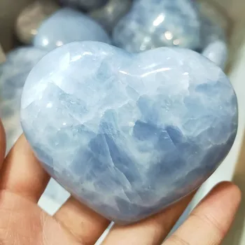 Naturale Cristal Inima Mîna Celestite Cuarț Pietre Chakra Inimi De Piatră De Echilibrare Colector Cristale Reiki De Vindecare