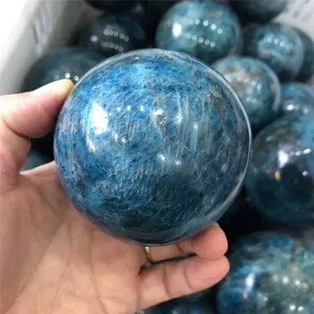 Naturale cristal albastru apatit minge sferică piatră minerală reparații acasă decorare