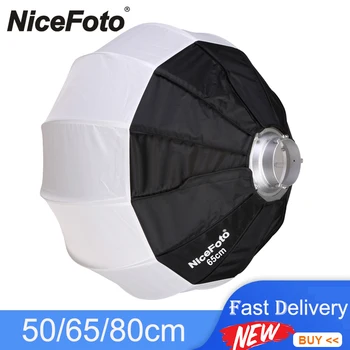 NiceFoto Glob Softbox 50/65/80cm mai Moale Reflecție Bowen Monta Lanterna Cutie Moale pentru Fotografie si Filmare Video