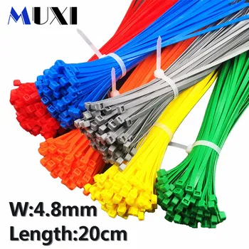 Noi 4.8 Lățime 20buc/punga Culoare Gri 5X200MM Națională de Auto-Blocare Nailon Cablu Zip Ties Legături de Cablu Organizator Fixați Cablul