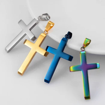 Nou Oțel Inoxidabil Pandantiv Cruce De Bijuterii De Moda Cu 50 Cm Colier