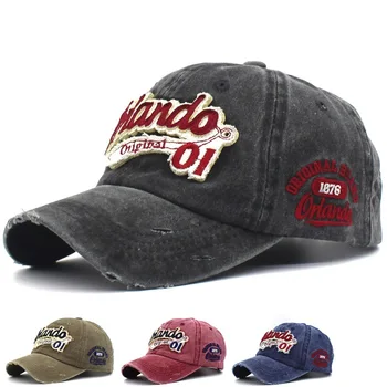 Nouă Epocă de spălat bumbac Orlando 01 Broderie șapcă de baseball femei barbati casual Reglabil Reglabil sport în aer liber capace