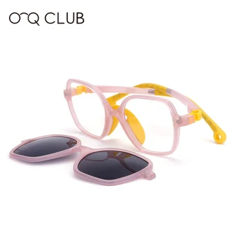 O-Q CLUB 2 In 1 Magnetic Clip Pe Copii Ochelari Optice Miopie Băieți Fete Ochelari de Moda Noua Confortabil ochelari de Soare 19974