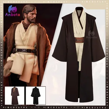 Obi Wan Kenobi Cosplay Obi Wan Cosplay Costum De Jedi Consiliului Kenobi Cavaleri Jedi Negru Maro Mantie Cu Palarie Petrecere De Halloween