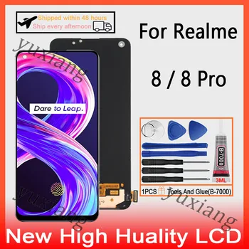 Original Pentru Realme 8 4G RMX3085 Display LCD Touch Ecran Digitizor Pentru Realme 8 Pro RMX3081 LCD Cu Rama de Înlocuire