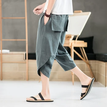 Pantaloni Harem de Bărbați Hip Hop Streetwear Causual Vrac Stil coreean Bumbac de Vară 2020 Moda Harajuku Vițel-lungime Pantaloni Tousers