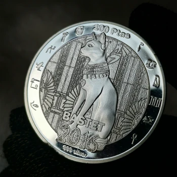 Pisica Egiptean Dumnezeu Bastet 2016 Colectie De Monede Religia Arabă Mitologia Argint Placat Cu Suveniruri Monede Medalie De Decor Acasă Ambarcațiuni Cadou