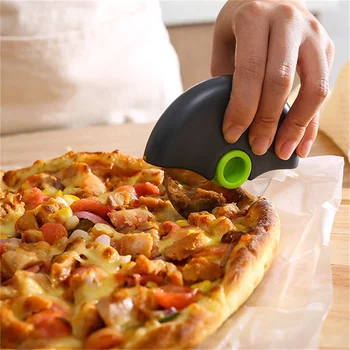 Pizza Cuțit din Oțel Inoxidabil Pizza Cutter Rotund Roller cu Capac Detașabil Roata Bucătărie Acasă Aluat de Patiserie de Copt Instrument de Tăiere