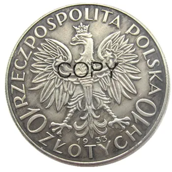 Poland 10 Zlotych 1933 Argint Placat Cu Copia Fisei