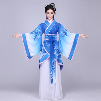 Populară chineză dans costum de haine hanfu vechi fan de dans tradițional Chinezesc dans, costume de dans Etapă purta DD1969