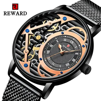RECOMPENSA de Lux de Top de Brand Cronograf Hombre Reloj Ceas de mână pentru Bărbați WatchWaterproof din Oțel Inoxidabil Relogio Masculino de sex Masculin Ceas