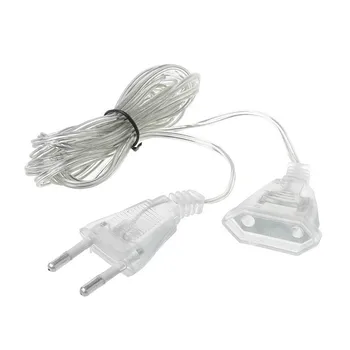 Rezistent la apa Șir de Lumini prelungitor Priza Transparent Putere Standard Accesoriu Cablu pentru Casa de Vacanta Lampă cu LED-uri Lumina de Crăciun