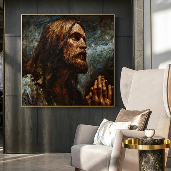 Rezumat Isus Ulei Pianting pe Panza, Postere si Printuri de Arta de Perete Portretul Imaginile pentru Camera de zi Acasă cuadros Decor Fara Rama