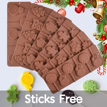 SJ Silicon Lollipop Mucegai Bomboane, turtă dulce 3d Hard Candy Matrite pentru Cookie Ciocolata Mucegai Bakeware Jeleu Pop Fraier Bastoane Gratuit