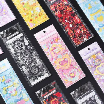 SKYSONIC 4buc Dulce Întuneric Serie Autocolant Jurnalul Papetărie, cărți Poștale Drăguț coreeană Album Autocolant DIY Deco Sticker