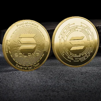 SOLRNR Crypto Monedă Fizică Cryptocurrency Monede de Aur Placat cu Suveniruri și Cadouri Decoratiuni Acasă Monedă Comemorativă