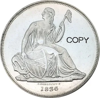 Statele unite ale Americii Un Dolar 1836 Gobrecht Dolar Numele de mai Jos Bază Medalie Alinierea am Alama Placat cu Argint Copia Monede